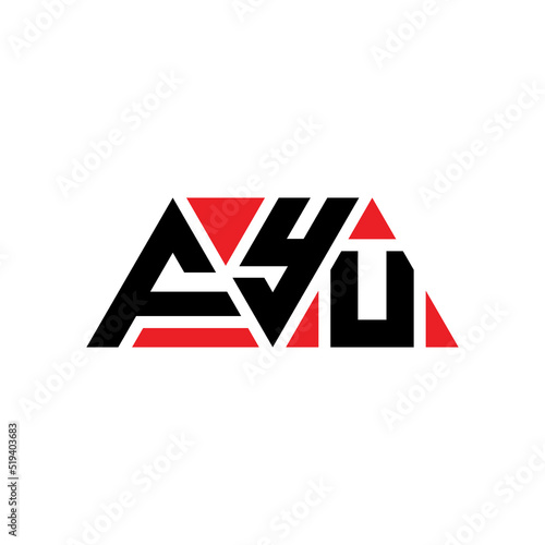 FYU triangle letter logo design with triangle shape. FYU triangle logo design monogram. FYU triangle vector logo template with red color. FYU triangular logo Simple, Elegant, and Luxurious Logo...