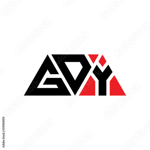 GDY triangle letter logo design with triangle shape. GDY triangle logo design monogram. GDY triangle vector logo template with red color. GDY triangular logo Simple, Elegant, and Luxurious Logo... photo