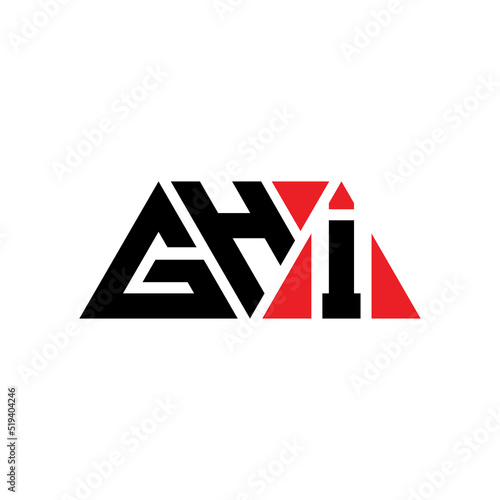 GHI triangle letter logo design with triangle shape. GHI triangle logo design monogram. GHI triangle vector logo template with red color. GHI triangular logo Simple, Elegant, and Luxurious Logo...