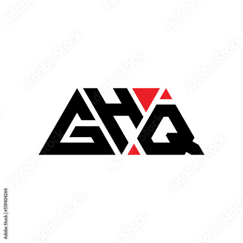 GHQ triangle letter logo design with triangle shape. GHQ triangle logo design monogram. GHQ triangle vector logo template with red color. GHQ triangular logo Simple, Elegant, and Luxurious Logo...