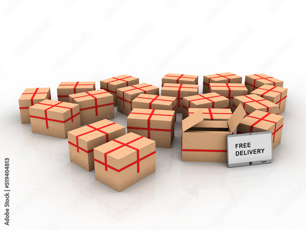 Obraz premium 3d rendering medicine Cardboard boxes