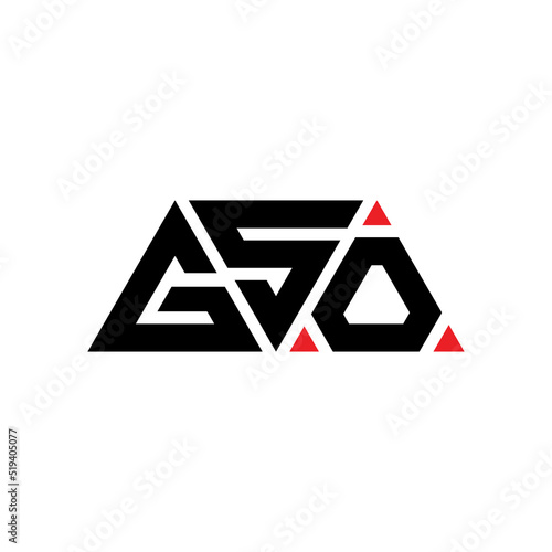 GSO triangle letter logo design with triangle shape. GSO triangle logo design monogram. GSO triangle vector logo template with red color. GSO triangular logo Simple, Elegant, and Luxurious Logo... photo