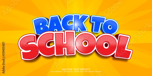 Fresh design Back to school editable 3d style effect