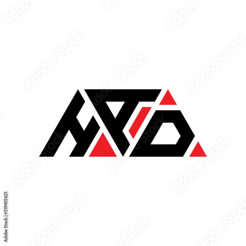 HAD triangle letter logo design with triangle shape. HAD triangle logo design monogHAm. HAD triangle vector logo template with red color. HAD triangular logo Simple, Elegant, and Luxurious Logo... photo