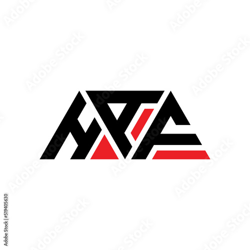 HAF triangle letter logo design with triangle shape. HAF triangle logo design monogHAm. HAF triangle vector logo template with red color. HAF triangular logo Simple, Elegant, and Luxurious Logo...