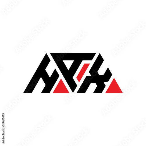HAX triangle letter logo design with triangle shape. HAX triangle logo design monogHAm. HAX triangle vector logo template with red color. HAX triangular logo Simple, Elegant, and Luxurious Logo... photo