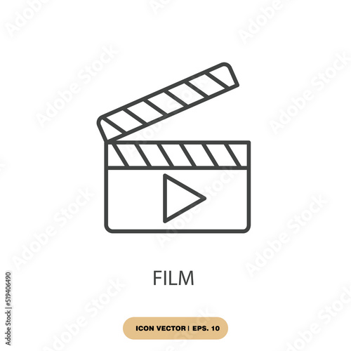 film icons symbol vector elements for infographic web