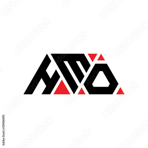 HMO triangle letter logo design with triangle shape. HMO triangle logo design monogram. HMO triangle vector logo template with red color. HMO triangular logo Simple, Elegant, and Luxurious Logo... photo