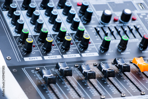 Foto Sound engineering instrument, soundboard equalizer