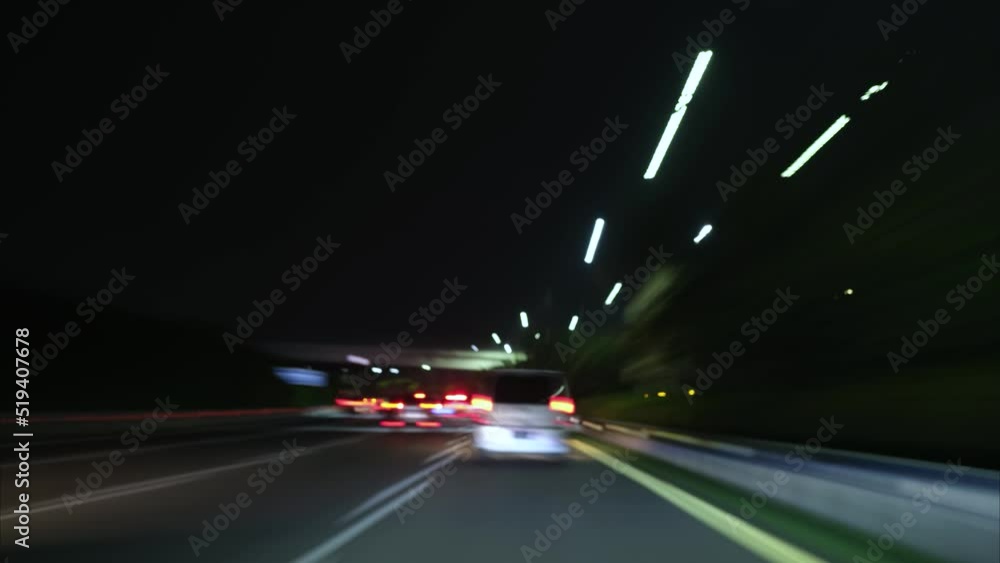 Car Night Driving POV in Toll Highways Road. Heavy Traffic. Busy Hour. Car Night Driving POV in Toll Highways Road. Heavy Traffic. Busy Hour.