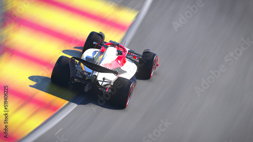 Racing car panning on track