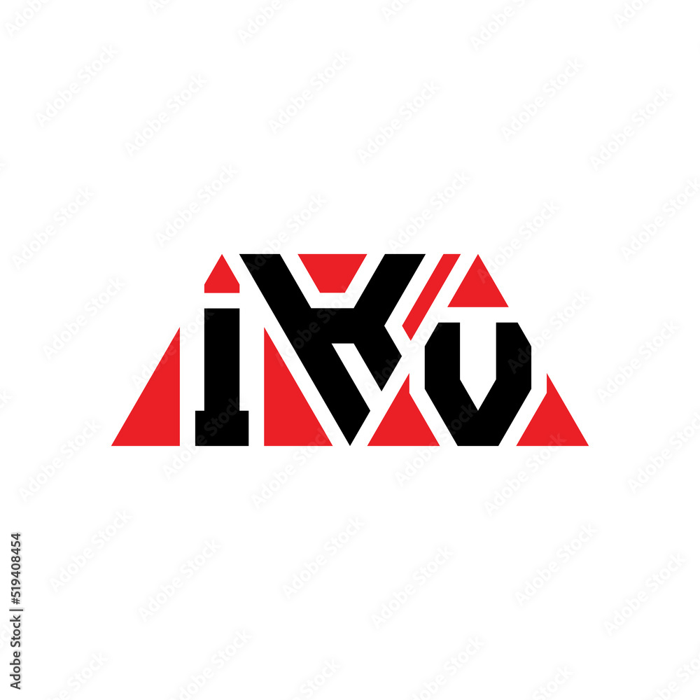 IKV triangle letter logo design with triangle shape. IKV triangle logo design monogram. IKV triangle vector logo template with red color. IKV triangular logo Simple, Elegant, and Luxurious Logo...