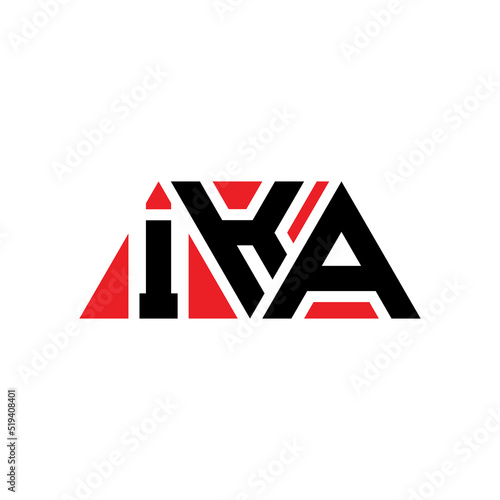 IKA triangle letter logo design with triangle shape. IKA triangle logo design monogram. IKA triangle vector logo template with red color. IKA triangular logo Simple, Elegant, and Luxurious Logo...