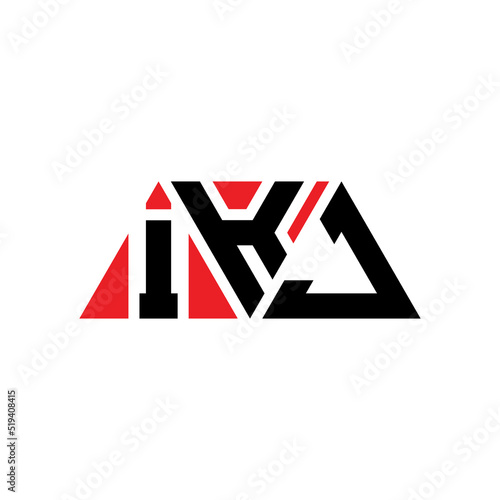 IKJ triangle letter logo design with triangle shape. IKJ triangle logo design monogram. IKJ triangle vector logo template with red color. IKJ triangular logo Simple, Elegant, and Luxurious Logo...