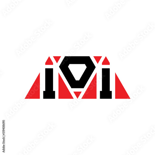 IOI triangle letter logo design with triangle shape. IOI triangle logo design monogram. IOI triangle vector logo template with red color. IOI triangular logo Simple, Elegant, and Luxurious Logo... photo