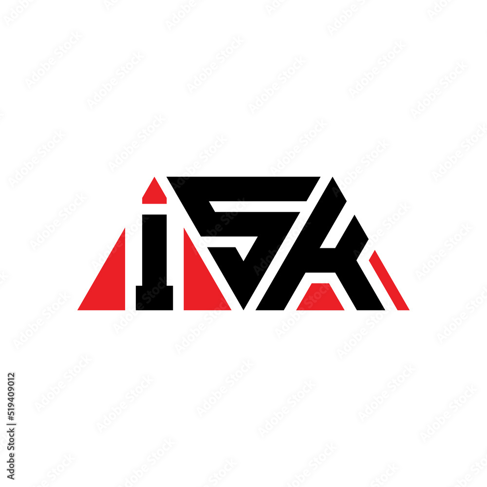 ISK triangle letter logo design with triangle shape. ISK triangle logo design monogram. ISK triangle vector logo template with red color. ISK triangular logo Simple, Elegant, and Luxurious Logo...