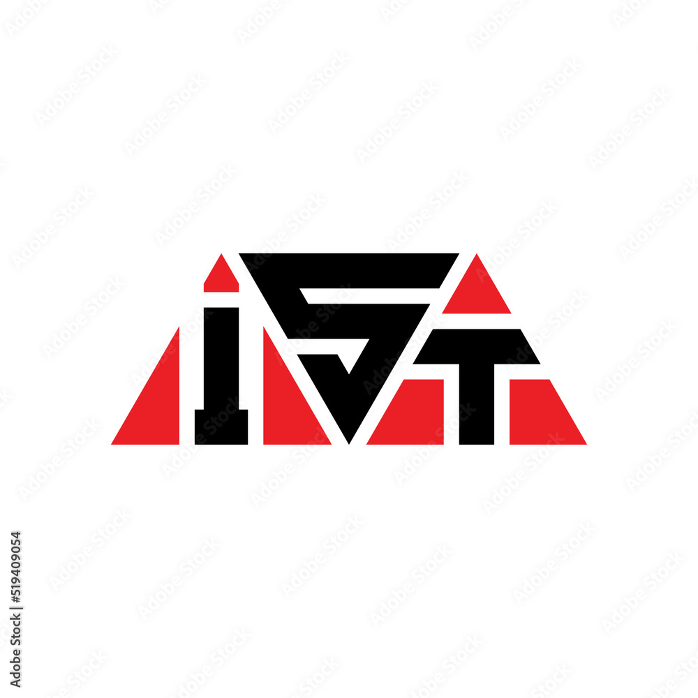 IST triangle letter logo design with triangle shape. IST triangle logo ...