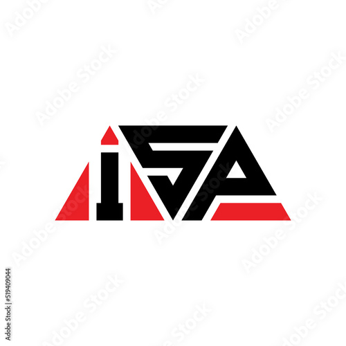 ISP triangle letter logo design with triangle shape. ISP triangle logo design monogram. ISP triangle vector logo template with red color. ISP triangular logo Simple, Elegant, and Luxurious Logo...