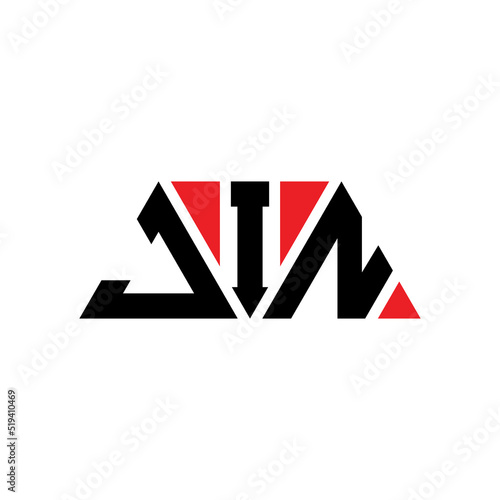 JIN tJIangle letter logo design with tJIangle shape. JIN tJIangle logo design monogram. JIN tJIangle vector logo template with red color. JIN tJIangular logo Simple, Elegant, and LuxuJIous Logo...