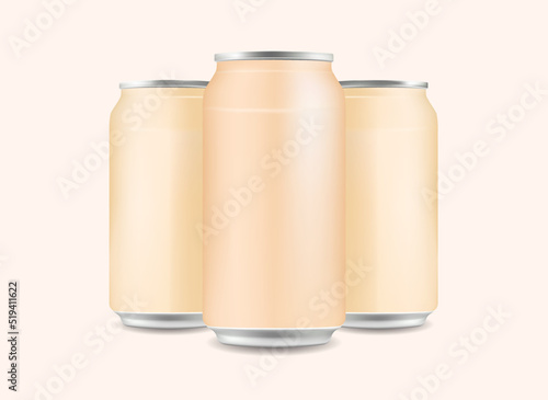 Beer Cans Showcase Colorful Shiny Mockup Template Metallic Packaging Cold Drink Liquid Illustration