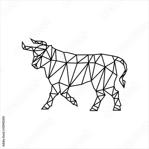 Geometric bull logo design vector template