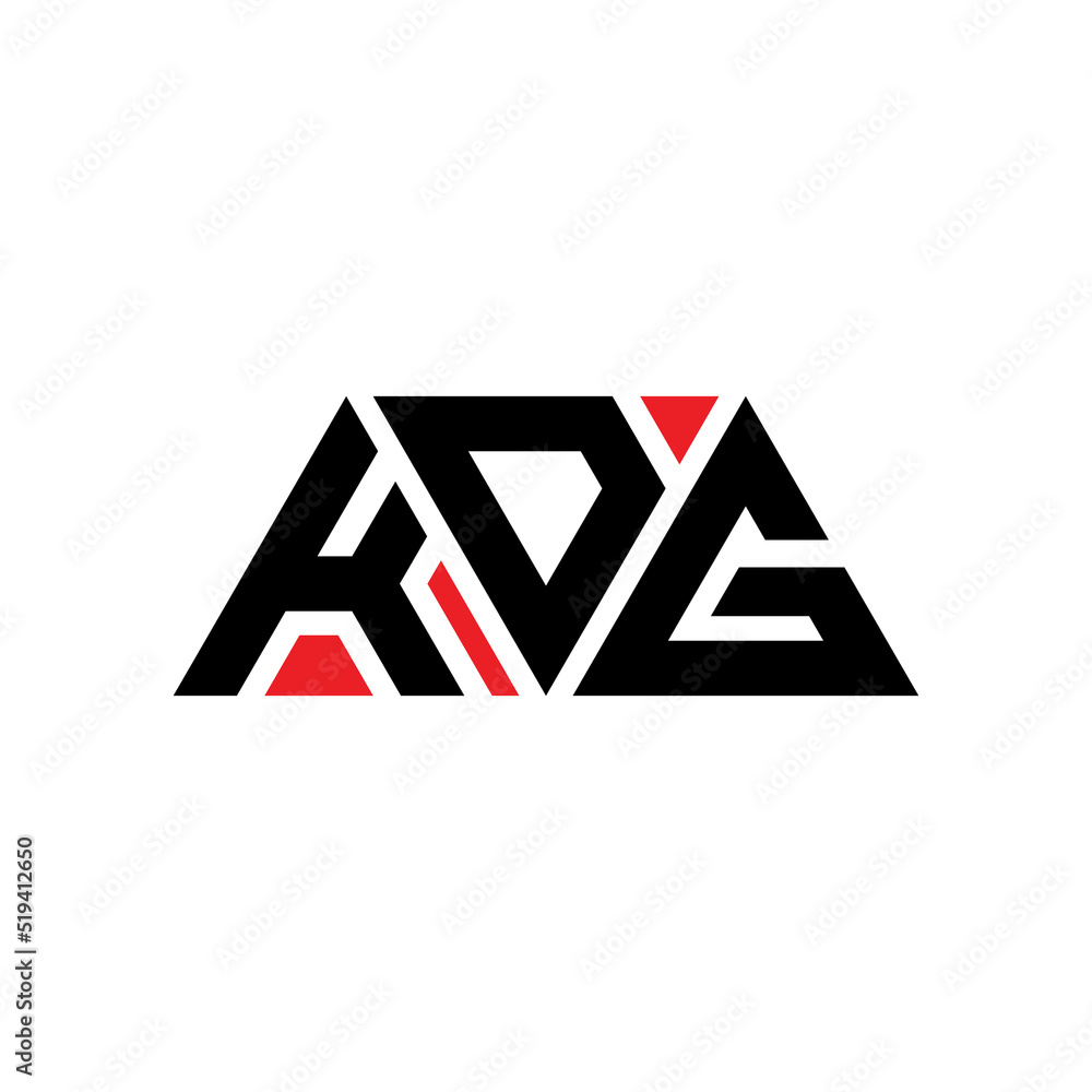 KDG triangle letter logo design with triangle shape. KDG triangle logo