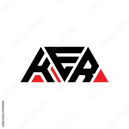 KER triangle letter logo design with triangle shape. KER triangle logo design monogram. KER triangle vector logo template with KEd color. KER triangular logo Simple, Elegant, and Luxurious Logo...