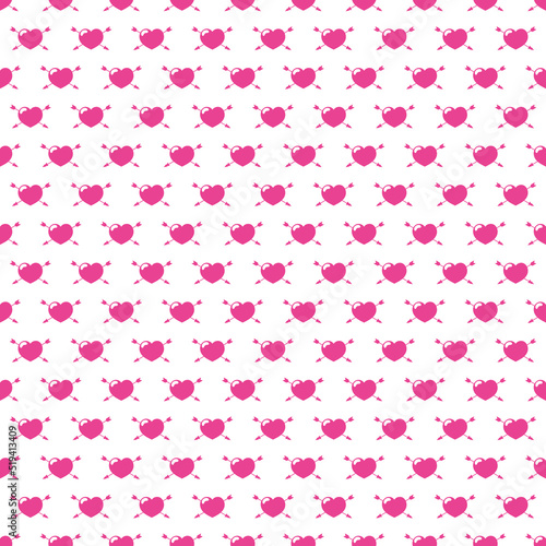 Seamless heart pierced by an arrow pattern for Valentine's day. Vector illustration