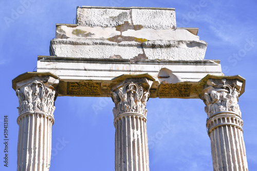 Three entrance columns to the Imperial Forums of Rome