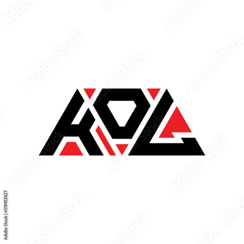 KOL triangle letter logo design with triangle shape. KOL triangle logo design monogram. KOL triangle vector logo template with red color. KOL triangular logo Simple, Elegant, and Luxurious Logo...