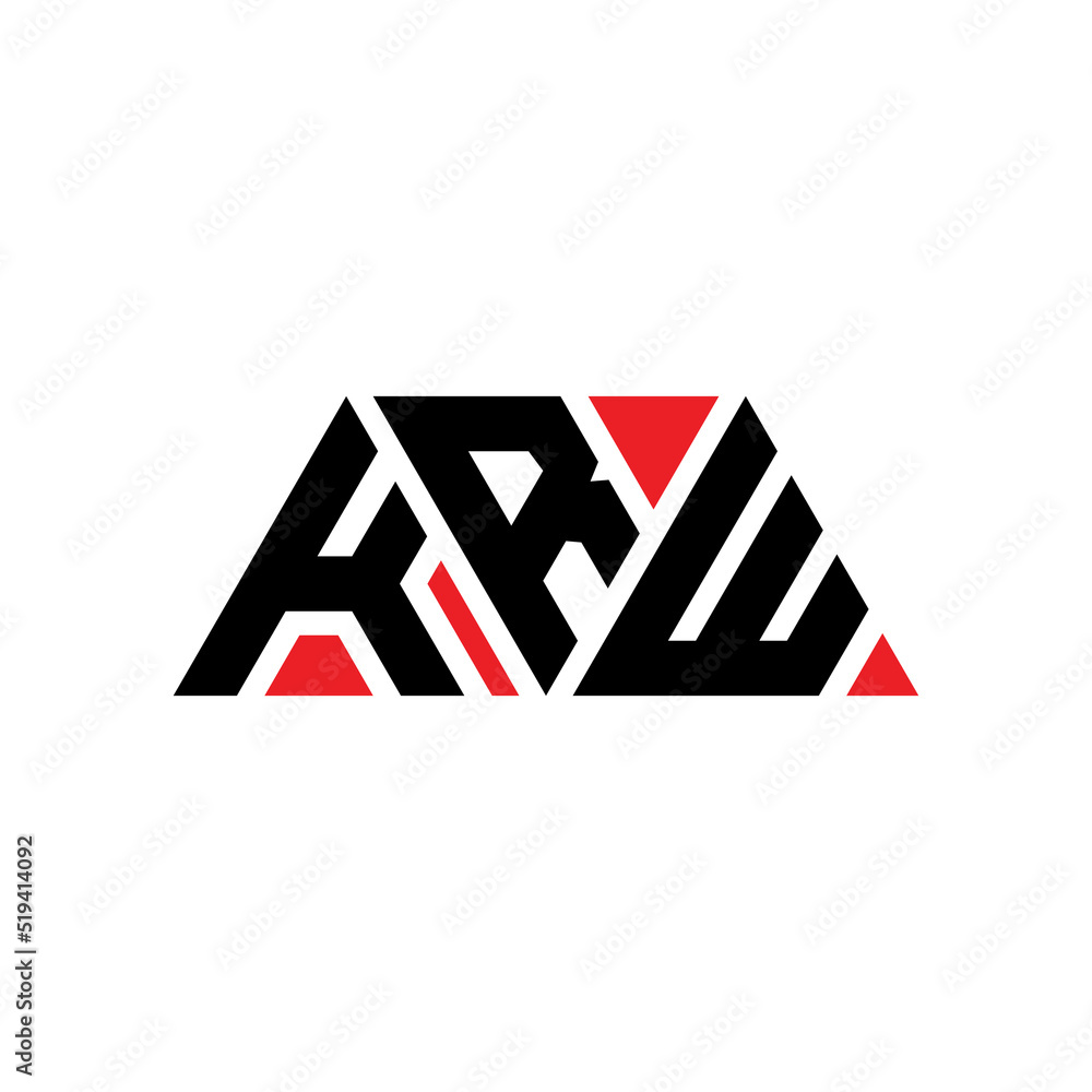 KRW triangle letter logo design with triangle shape. KRW triangle logo design monogram. KRW triangle vector logo template with red color. KRW triangular logo Simple, Elegant, and Luxurious Logo...