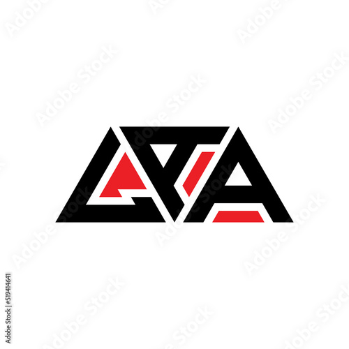LAA triangle letter logo design with triangle shape. LAA triangle logo design monogLAm. LAA triangle vector logo template with red color. LAA triangular logo Simple, Elegant, and Luxurious Logo... photo