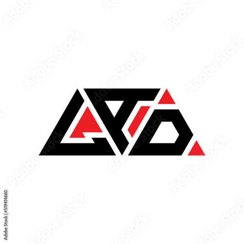 LAD triangle letter logo design with triangle shape. LAD triangle logo design monogLAm. LAD triangle vector logo template with red color. LAD triangular logo Simple, Elegant, and Luxurious Logo...