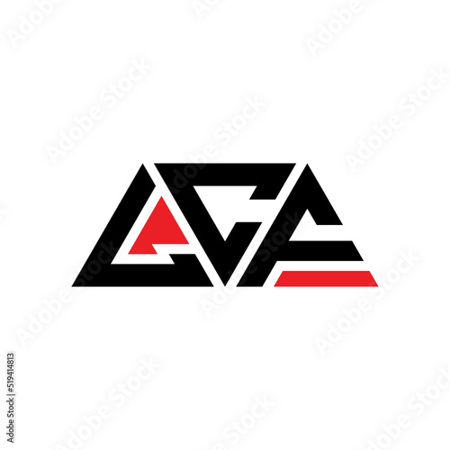 LCF triangle letter logo design with triangle shape. LCF triangle logo design monogram. LCF triangle vector logo template with red color. LCF triangular logo Simple  Elegant  and Luxurious Logo...