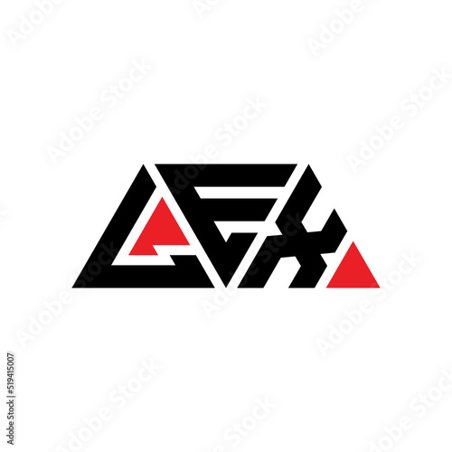LEX triangle letter logo design with triangle shape. LEX triangle logo design monogram. LEX triangle vector logo template with LEd color. LEX triangular logo Simple, Elegant, and Luxurious Logo...