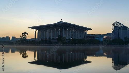 Tuanku Mizan Zainal Abidin Mosque, Putrajaya during sunrise photo