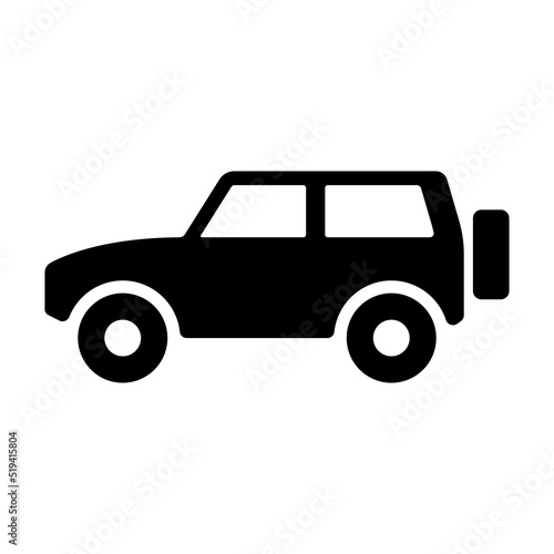 Car icon. SUV. Off-road transport. Black silhouette. Side view. Vector simple flat graphic illustration. Isolated object on a white background. Isolate.