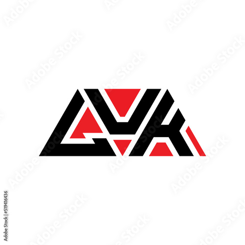 LUK triangle letter logo design with triangle shape. LUK triangle logo design monogram. LUK triangle vector logo template with red color. LUK triangular logo Simple, Elegant, and Luxurious Logo...