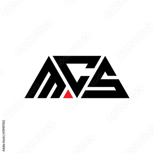 MCS triangle letter logo design with triangle shape. MCS triangle logo design monogram. MCS triangle vector logo template with red color. MCS triangular logo Simple, Elegant, and Luxurious Logo...