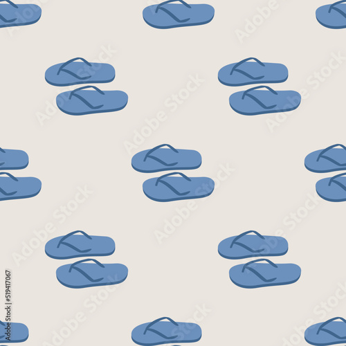 Seamless vector rubber slippers pattern. Stylish sandals shoes fashion element background for fabric, textile, cover etc.