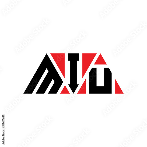 MIU tMIangle letter logo design with tMIangle shape. MIU tMIangle logo design monogram. MIU tMIangle vector logo template with red color. MIU tMIangular logo Simple, Elegant, and LuxuMIous Logo...