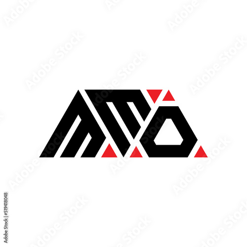 MMO triangle letter logo design with triangle shape. MMO triangle logo design monogram. MMO triangle vector logo template with red color. MMO triangular logo Simple, Elegant, and Luxurious Logo...