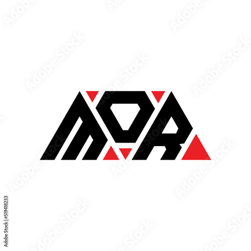 MOR triangle letter logo design with triangle shape. MOR triangle logo design monogram. MOR triangle vector logo template with red color. MOR triangular logo Simple, Elegant, and Luxurious Logo...