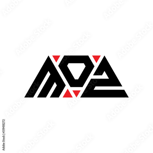MOZ triangle letter logo design with triangle shape. MOZ triangle logo design monogram. MOZ triangle vector logo template with red color. MOZ triangular logo Simple, Elegant, and Luxurious Logo...