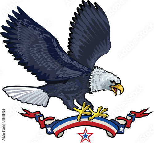 American Redoubtable  Eagle with USA flags
