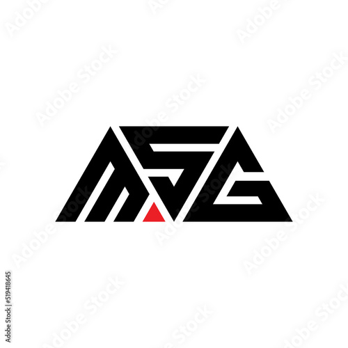 MSG triangle letter logo design with triangle shape. MSG triangle logo design monogram. MSG triangle vector logo template with red color. MSG triangular logo Simple, Elegant, and Luxurious Logo...