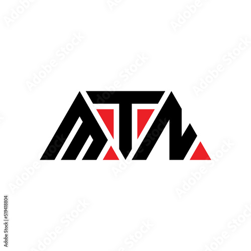 MTN triangle letter logo design with triangle shape. MTN triangle logo design monogram. MTN triangle vector logo template with red color. MTN triangular logo Simple, Elegant, and Luxurious Logo...