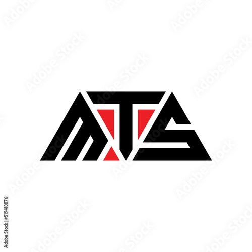 MTS triangle letter logo design with triangle shape. MTS triangle logo design monogram. MTS triangle vector logo template with red color. MTS triangular logo Simple, Elegant, and Luxurious Logo... photo