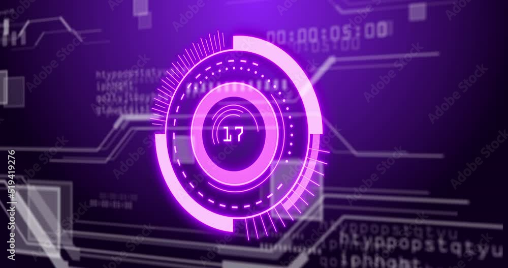Animation of scope scanning over data processing on black background Animation of scope scanning over data processing on black background