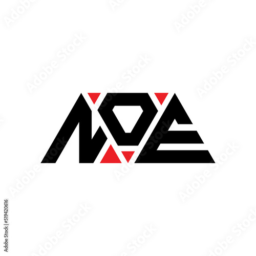 NOE triangle letter logo design with triangle shape. NOE triangle logo design monogram. NOE triangle vector logo template with red color. NOE triangular logo Simple, Elegant, and Luxurious Logo...